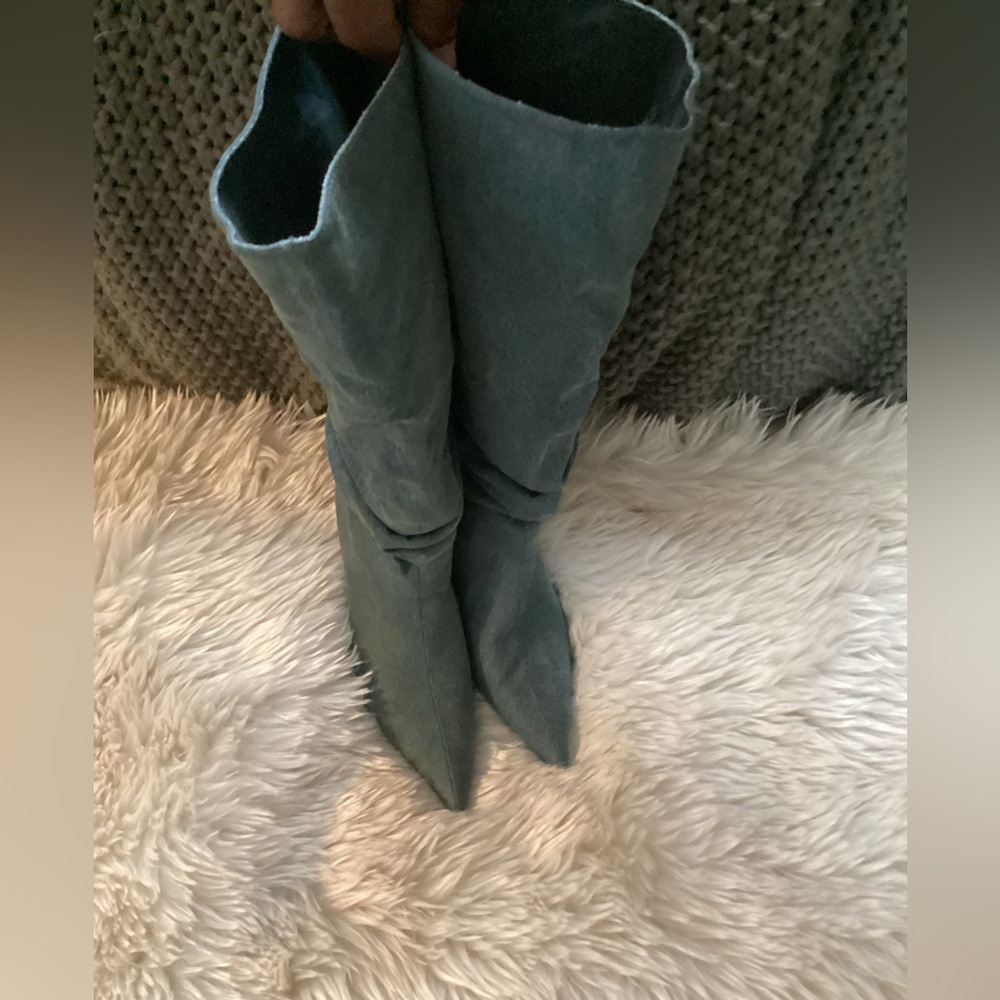 Zara denim 3 inch denim boots